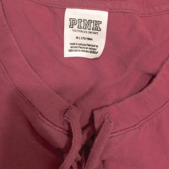 VS PINK SHORT SLEEVE TIE UP SZ. Med. - Picture 3 of 3